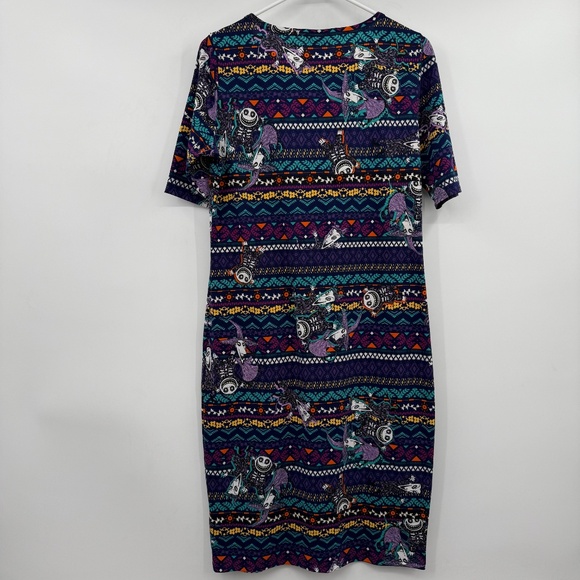 Lularoe Dress Women Large Disney Nightmare Before Christmas Multicolor Stretch - Picture 4 of 10